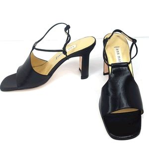 ANN MARINO Black High Heel Sling Back Sandals 6M